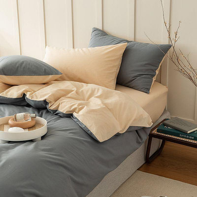 日式風素色床包組 純棉床包 單人床包雙人 加大 床單 床包床罩床套 四件套被套被單 枕套 頂級舒柔棉 雙人床包