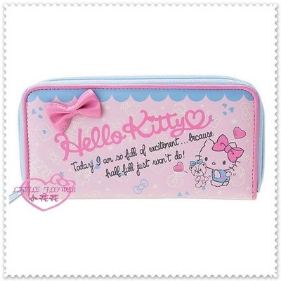 小花花日本精品♥Hello Kitty  40週年泰迪熊長夾皮夾粉色蘋果字母LOGO 58829202