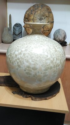 芥子居 景德鎮陶瓷 結晶釉 金色氣派大天球瓶 I008