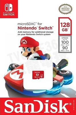 任天堂 NINTENDO SWITCH NS SANDISK TF 128G MICROSD 瑪利歐賽車 紅香菇 記憶卡