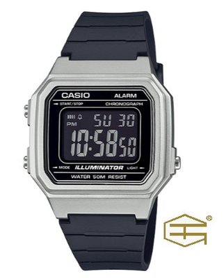 【天龜 】CASIO 簡約復古 方形數字大型液晶錶面 W-217HM-7B