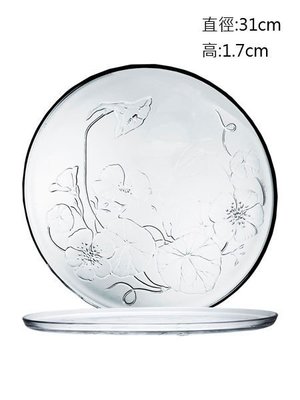 法國樂美雅 牽牛花透明大果盤31cm~連文餐飲家 餐具的家 平盤 玻璃盤  AC73872