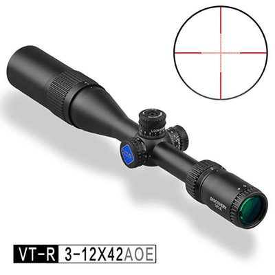 [01] DISCOVERY發現者 VT-R 3-12X42 AOE 狙擊鏡 (真品瞄準鏡抗震倍鏡氮氣快瞄內紅點防水防霧