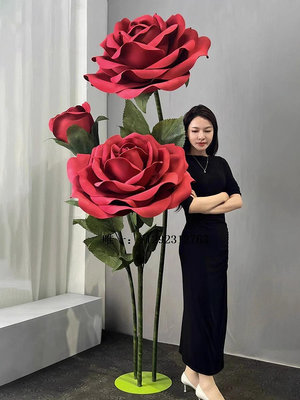 仿真花婚慶道具巨大型手工紙藝玫瑰花EVA仿真花商場櫥窗裝飾大號玫瑰花假花