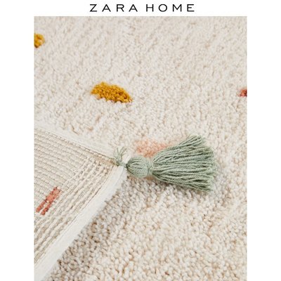 特賣-Zara Home 彩色可愛波卡圓點兒童臥室棉質地毯床邊毯 43600029251