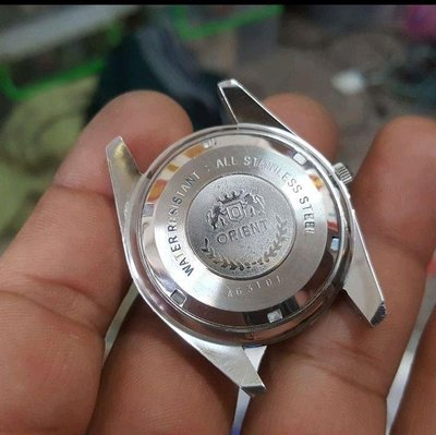 ☆日本 ORIENT 機械錶 老錶 男錶 手上鏈 美品 大型蠔式 可遇不可求