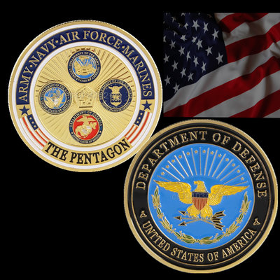 特價！美國五大軍徽章系列 美洲白頭鷹海軍陸軍空軍海軍陸戰隊紀念幣