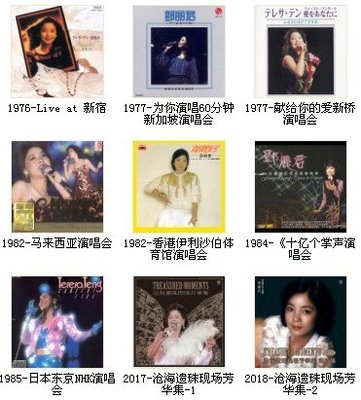 樂迷唱片~鄧麗君（1976-2018）演唱會 全集 16張CD海外復刻版 簡裝