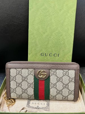 【EZ兔購】~正品Gucci GG 長夾 Ophidia系列 523154 現貨