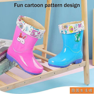 Shuio 兒童卡通恐龍兔雨鞋兒童防風雨鞋雨鞋兒童雨鞋