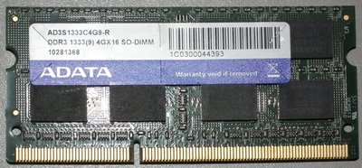 威剛ddr3-1333 4g 2rx8筆記型記憶體4gb筆電1.5v 4gx16 ad3s1333c4g9-r雙面顆粒