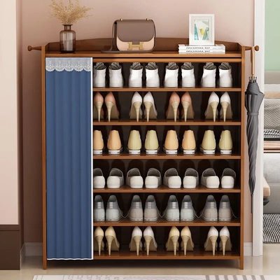 鞋柜特價清倉家用門口防塵實木經濟型超大容量收納簡易多層鞋架子，特價