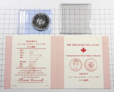 DC008 加拿大 夏洛特敦1864-1964年英女王100周年紀念銀幣( 限量發行)附證