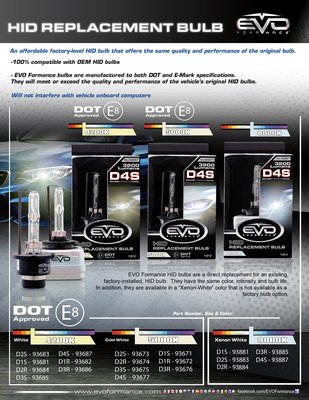 (全館免運費) EVO HID D4R原廠替換型燈泡 4200K 美國DOT及歐盟E-mark雙安規認證 Altis