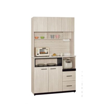 【DH】商品貨號vc804-6商品名稱《伊凡卡》4尺中島型木面餐櫃(圖一)上座+下座.台灣製可拆賣.備有石面/岩板面可選