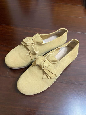 （二手）bellarita芥末黃麂皮平底鞋（尺寸：歐洲38號、日本24號、美國7號）