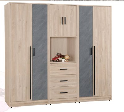 【生活家傢俱】HT-255-3：雙色7尺衣櫥組【台中家具】開門式衣櫃 低甲醛木心板 台灣製造 北歐風