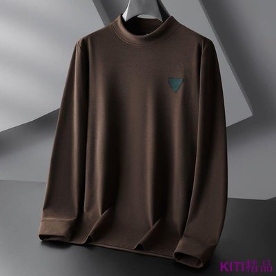 KITI精品[2XL-7XL]胖子德絨長袖T恤 秋冬加肥加大尺碼高圓領長袖打底衫 保暖內衣 大尺碼發熱衣 男特大號秋衣中高領長