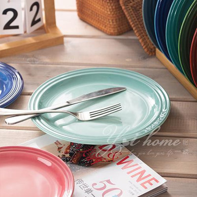 新款推薦 le creuset酷彩輕虹霓彩系列圓形菜盤早餐盤點心盤子蛋糕碟家用 可開發票