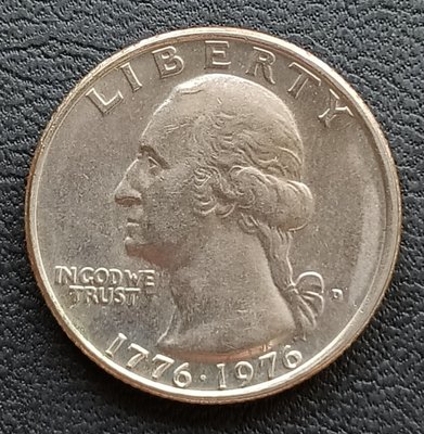 美國   華盛頓   25分   1976-D   200年建國紀念幣   鎳幣   1055