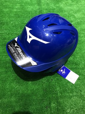 棒球世界全新Mizuno美津濃 硬式棒壘球用打擊頭盔特價寶藍色380434