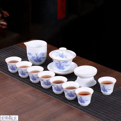 【熱賣精選】薄胎德化白瓷功夫茶具套裝整套陶瓷茶杯茶具蓋碗茶杯套裝家用辦公簡約