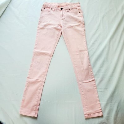 粉色直筒修腿型鉛筆牛仔褲 (XS)