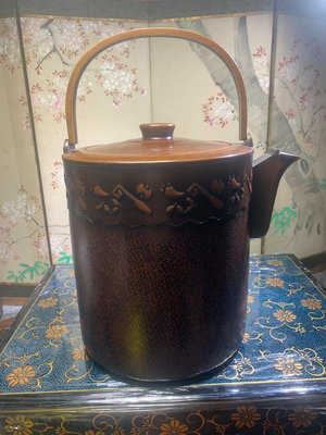 日本精工老銅壺，直筒銅壺，提梁銅壺，銅水注，銅煮水壺，內壁熏