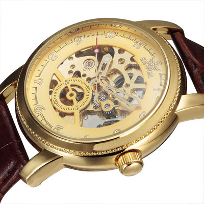 現貨男士手錶腕錶廠家直銷 SEWOR機械手錶鏤空玻璃透底男士腕錶外貿熱銷款廠家