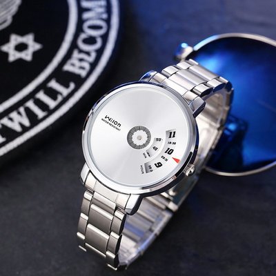 新款手錶女 百搭手錶女wilon威龍男錶韓國時尚天旋地轉韓版男錶潮個性轉盤鋼帶手錶 男士