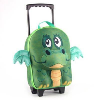 (I LOVE樂多)德國 okiedog 兒童3D動物造型系列-拉桿式行李箱(龍)