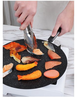 現貨熱銷-韓國烤盤家用韓式烤肉鍋麥飯石不粘鍋卡式爐戶外鐵板燒不粘燒烤鍋
