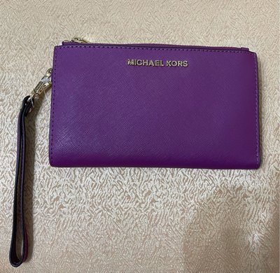 Michael Kors 全新 防刮多功能雙層紫色手拿包 手機包