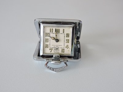 真品 SHOCK ABSORBER 瑞士製 隨身攜帶型機械古董座鐘 懷錶