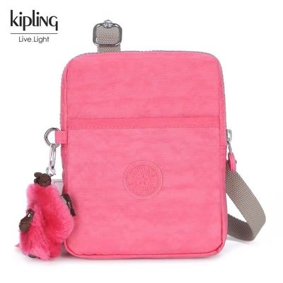 【熱賣精選】 Kipling 猴子包 桃粉 K12582 mini 手機包 隨身包 斜背包 護照 旅行 輕便 輕量