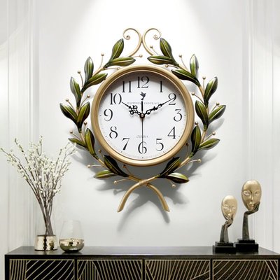 美式田園掛鐘時尚現代簡約客廳裝飾掛表創意家用鐘表藝術個性時鐘