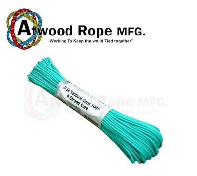 Atwood Rope戰術版藍綠色(細)100呎/2.4mm/4條蕊心TS11-TEAL
