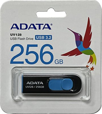 台灣公司貨ADATA 威剛 UV128 256GB USB3.2 USB3.0 隨身碟 USB隨身碟 隨身碟 外接蝶