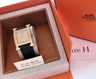 Hermes 未使用過 全新展示品 HH1.201金框 H hour 女錶