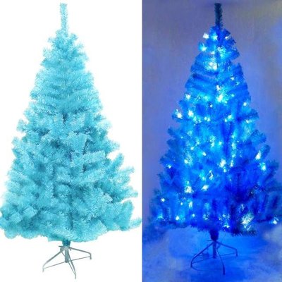 『心可樂活網』台灣製6呎/尺(180cm)豪華版冰藍色聖誕樹(不含飾品)(100燈LED藍白光2串附IC控制器)本島免運
