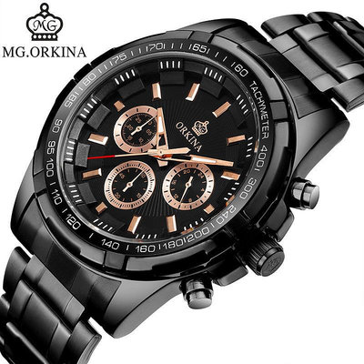 廠家直銷Ebay亞馬遜速賣通歐綺娜鋼帶皮帶PO015石英手錶