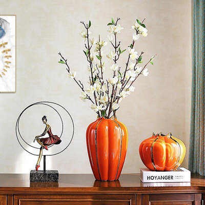 花瓶 插花北歐創意簡約美式電視餐桌玄關裝飾品