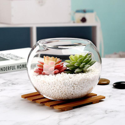 專場:圓形魚缸玻璃透明家用桌面小金魚圓缸球形小型客廳辦公室辦公桌