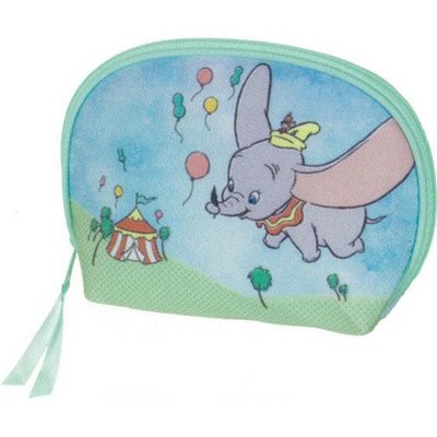 大賀屋 小飛象 綠色貝殼型 化妝包 收納包 鉛筆盒 筆袋 迪士尼 日貨 正版授權 J00013440
