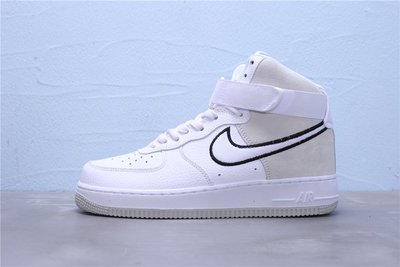 Nike Air Force 1 '07  High 灰白 荔枝紋 休閒運動板鞋 男鞋 AO2442-100