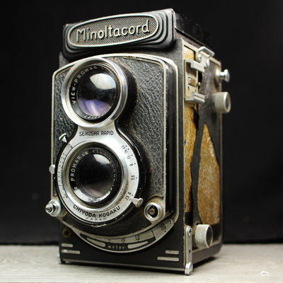 【桑園の】日本 老相機 雙眼 Minoltacord 絕版 底片相機  古董相機 Q 5411