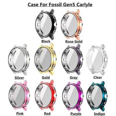 全館免運 於化石/Fossil Q The CarlyleHR Gen 5全包電鍍tpu手錶保護套 防塵防摔運動替換保護