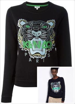 喬瑟芬【KENZO】特價～2016春夏 黑色 Tiger 虎頭刺繡 Sweatshirt 長袖 上衣