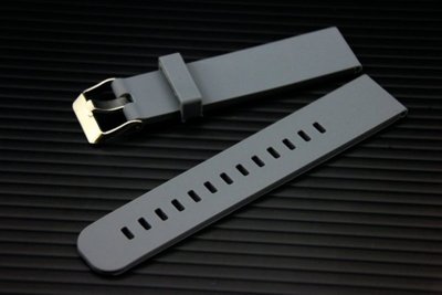 20mm 22mm科技灰色優質手感全平面直身矽膠智慧錶帶不鏽鋼製錶扣可固定錶圈,可搭配快拆彈簧棒使用