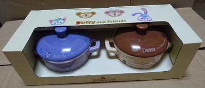 Disney香港迪士尼 達菲 Duffy &amp; 史黛拉兔 Stella Lou 烤鍋組,陶鍋,小湯鍋,砂鍋,陶瓷碗, 土鍋